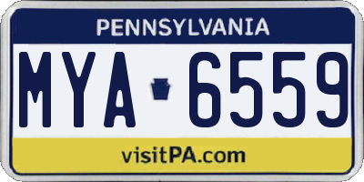 PA license plate MYA6559
