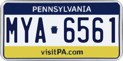 PA license plate MYA6561