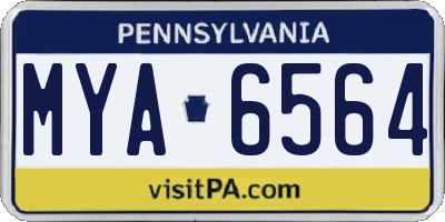 PA license plate MYA6564