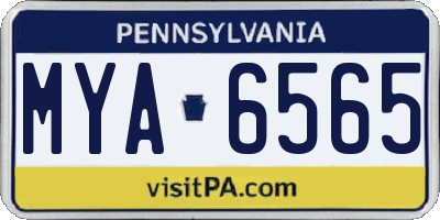 PA license plate MYA6565
