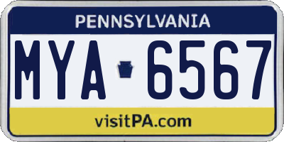 PA license plate MYA6567