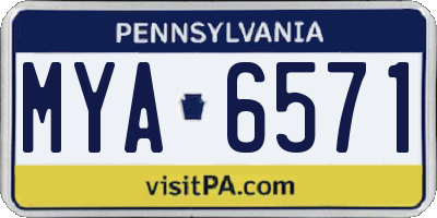 PA license plate MYA6571