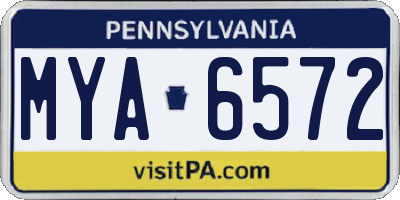 PA license plate MYA6572