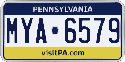 PA license plate MYA6579