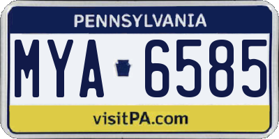 PA license plate MYA6585