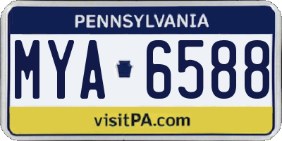 PA license plate MYA6588