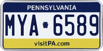 PA license plate MYA6589