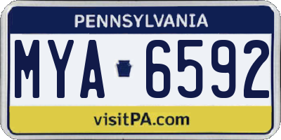 PA license plate MYA6592