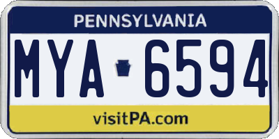 PA license plate MYA6594
