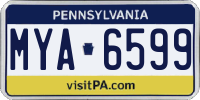 PA license plate MYA6599
