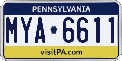 PA license plate MYA6611