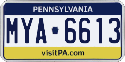 PA license plate MYA6613
