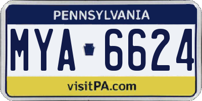 PA license plate MYA6624