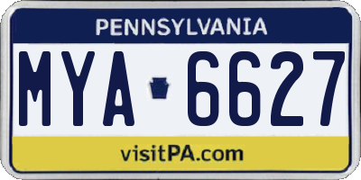 PA license plate MYA6627