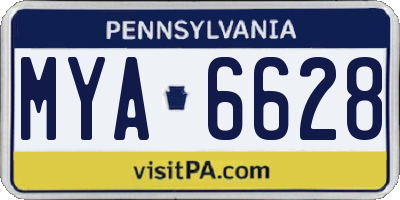PA license plate MYA6628