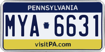 PA license plate MYA6631