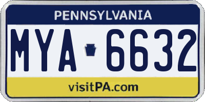 PA license plate MYA6632