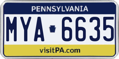 PA license plate MYA6635