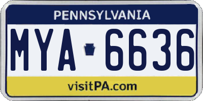 PA license plate MYA6636