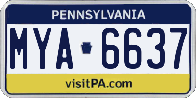 PA license plate MYA6637
