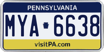 PA license plate MYA6638