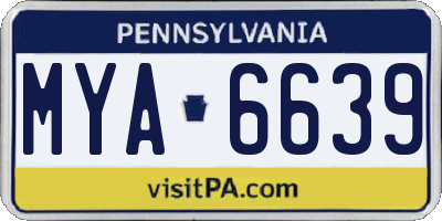 PA license plate MYA6639