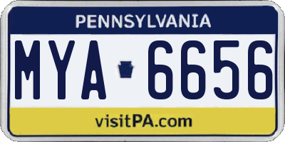 PA license plate MYA6656