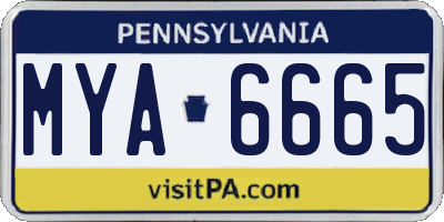 PA license plate MYA6665