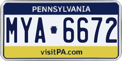 PA license plate MYA6672