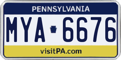 PA license plate MYA6676