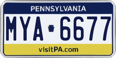 PA license plate MYA6677