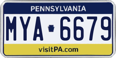 PA license plate MYA6679