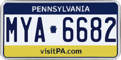 PA license plate MYA6682