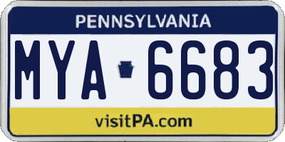PA license plate MYA6683