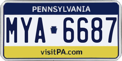 PA license plate MYA6687