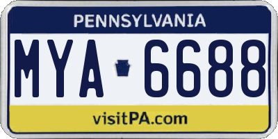 PA license plate MYA6688