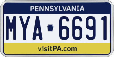 PA license plate MYA6691