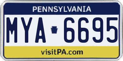 PA license plate MYA6695