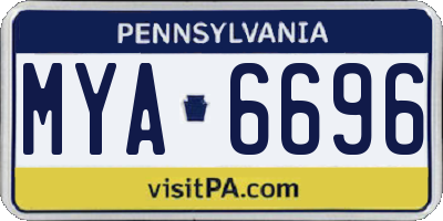 PA license plate MYA6696