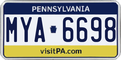 PA license plate MYA6698