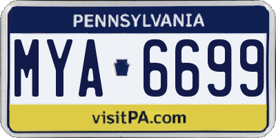 PA license plate MYA6699
