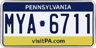 PA license plate MYA6711