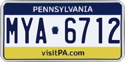 PA license plate MYA6712