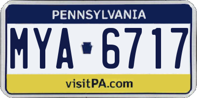 PA license plate MYA6717