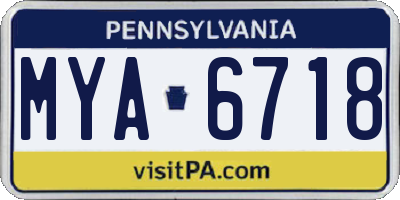 PA license plate MYA6718