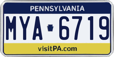 PA license plate MYA6719