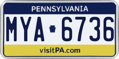 PA license plate MYA6736