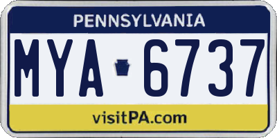 PA license plate MYA6737