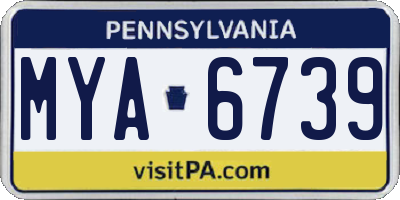 PA license plate MYA6739