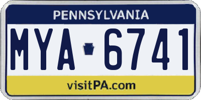 PA license plate MYA6741